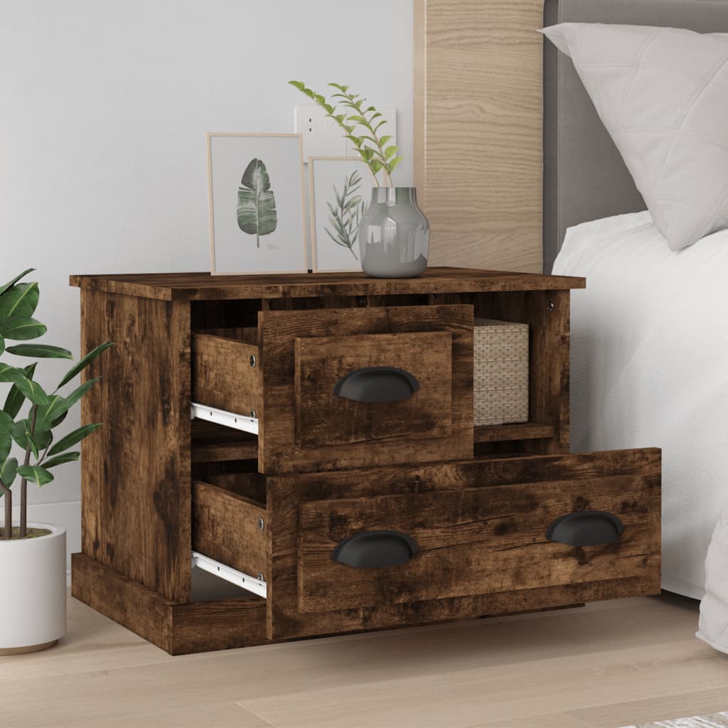 Table de chevet chêne fumé 60x39x45 cm - XIOS