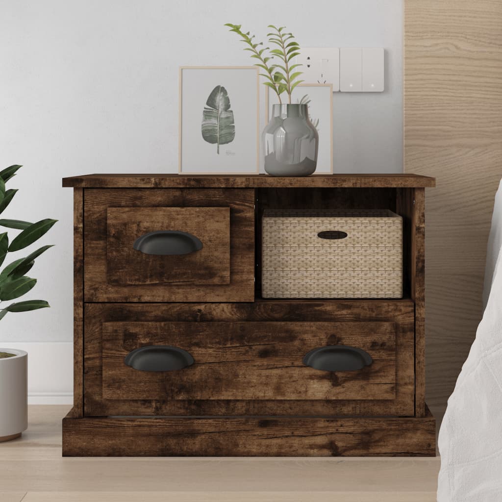 Table de chevet chêne fumé 60x39x45 cm - XIOS
