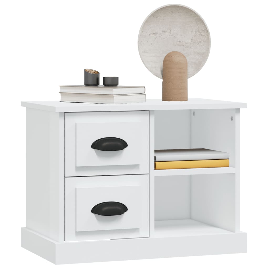 Table de chevet blanc 60x35,5x45 cm - XIOS