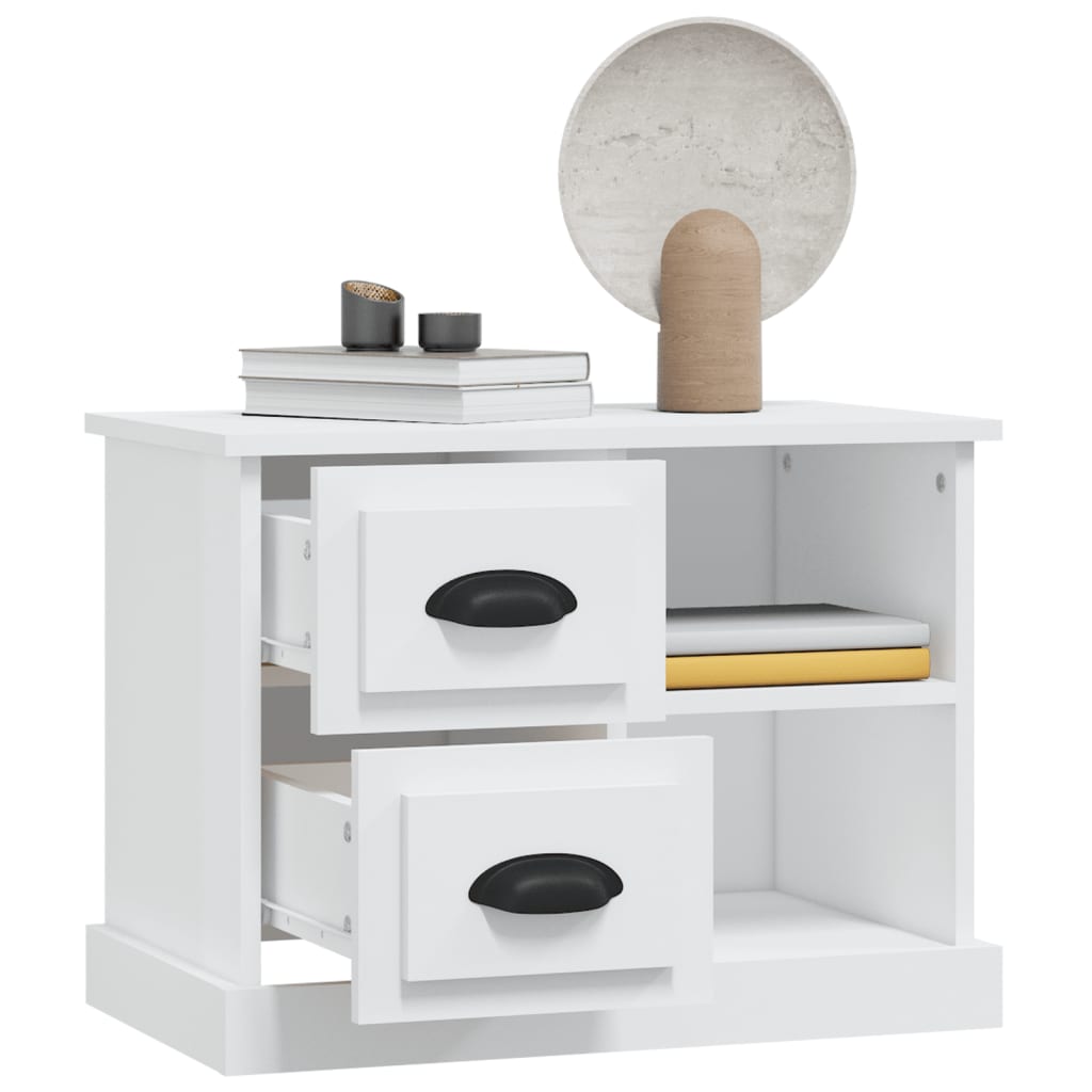 Table de chevet blanc 60x35,5x45 cm - XIOS
