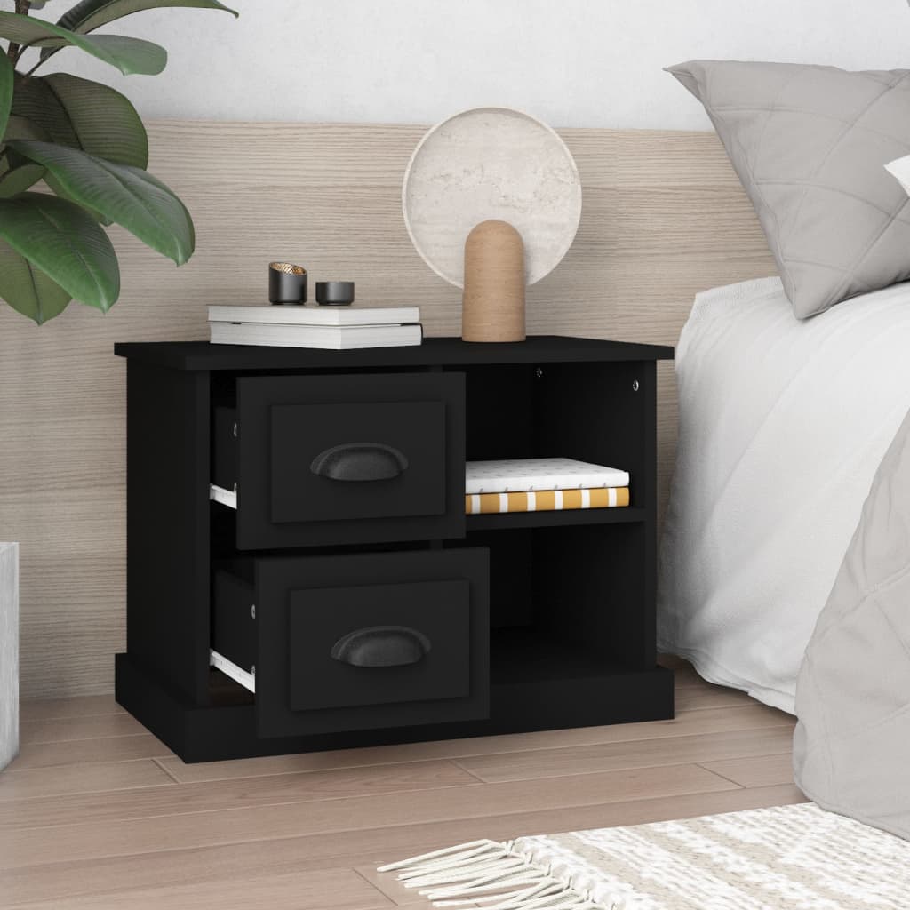Table de chevet noir 60x35,5x45 cm - XIOS