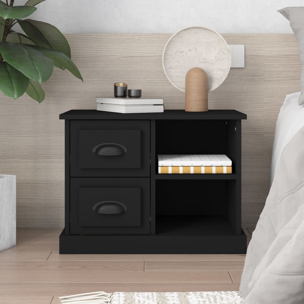 Table de chevet noir 60x35,5x45 cm - XIOS