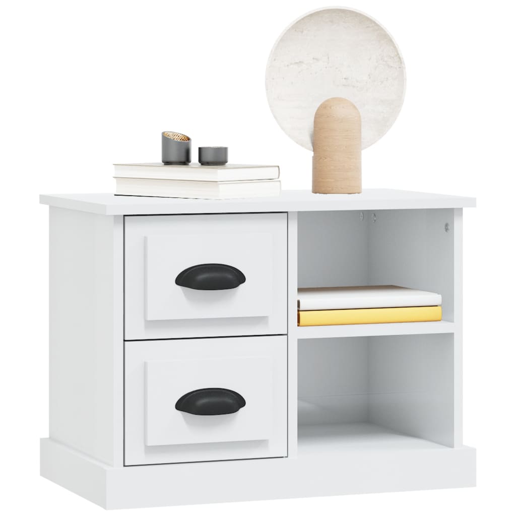 Table de chevet blanc brillant 60x35,5x45 cm - XIOS
