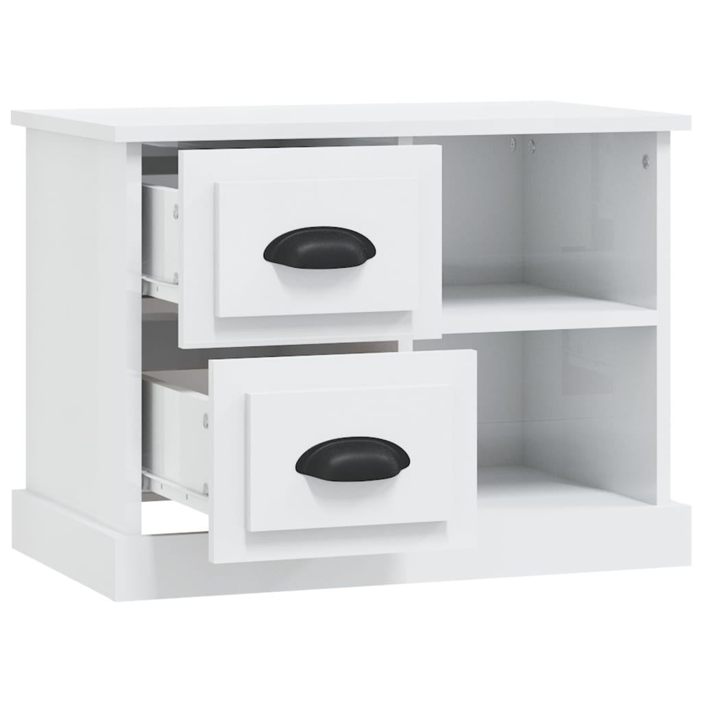 Table de chevet blanc brillant 60x35,5x45 cm - XIOS