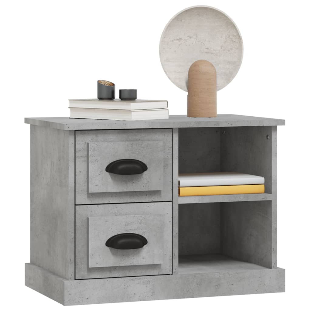 Table de chevet gris béton 60x35,5x45 cm - XIOS