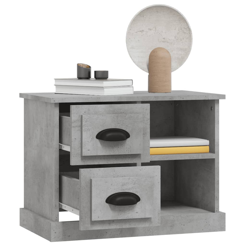 Table de chevet gris béton 60x35,5x45 cm - XIOS
