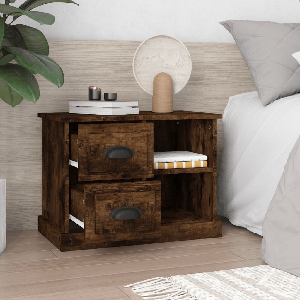 Table de chevet chêne fumé 60x35,5x45 cm - XIOS