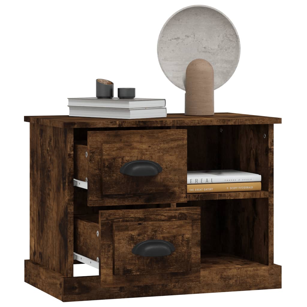 Table de chevet chêne fumé 60x35,5x45 cm - XIOS