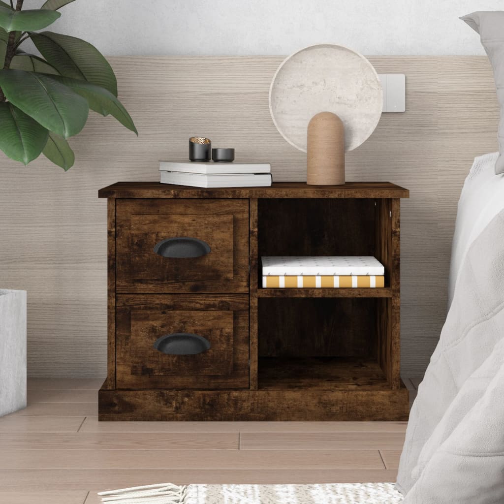Table de chevet chêne fumé 60x35,5x45 cm - XIOS