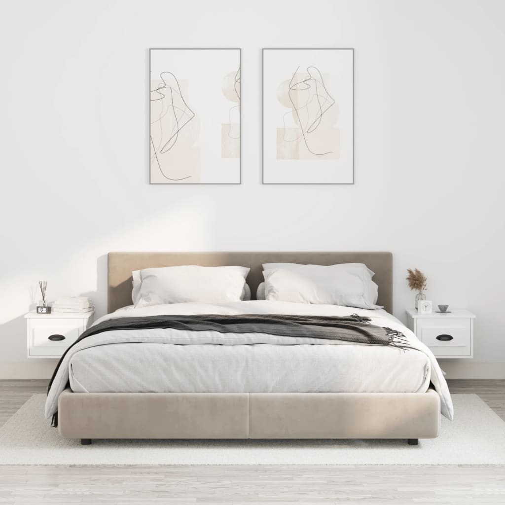 Tables de chevet murales 2 pcs blanc 41,5x36x28 cm - XIOS