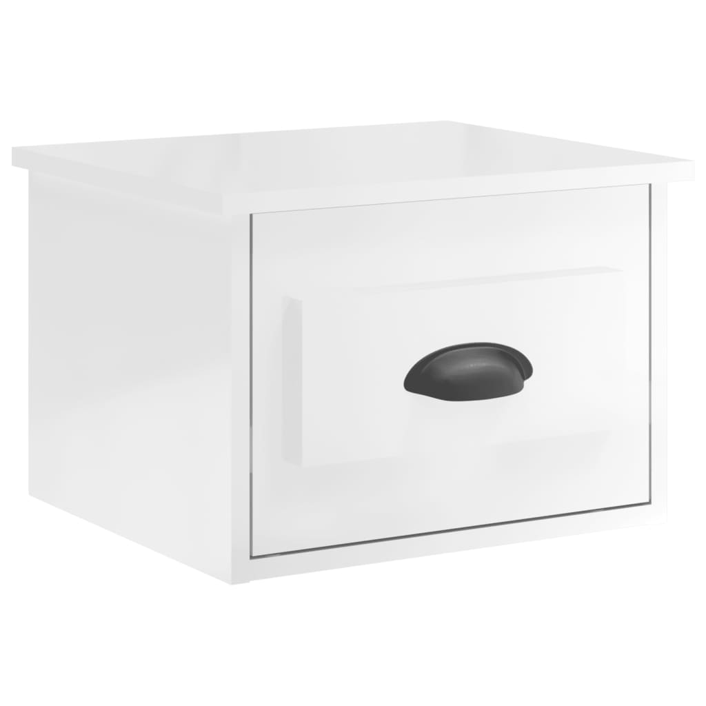 Table de chevet murale blanc brillant 41,5x36x28 cm - XIOS