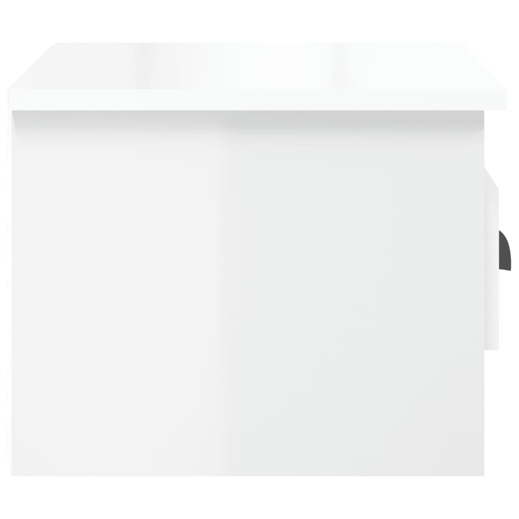 Table de chevet murale blanc brillant 41,5x36x28 cm - XIOS