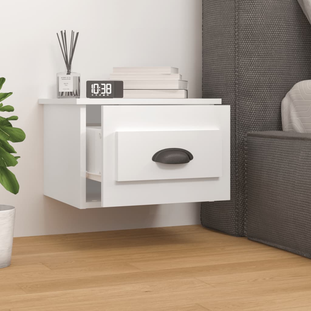 Tables de chevet murales 2 pcs blanc brillant 41,5x36x28 cm - XIOS