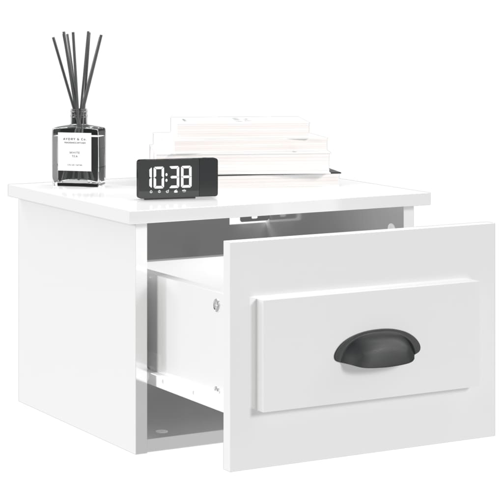 Tables de chevet murales 2 pcs blanc brillant 41,5x36x28 cm - XIOS