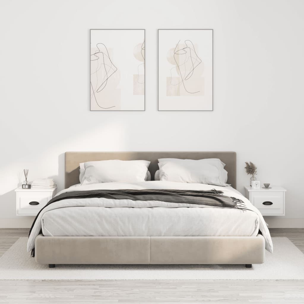 Tables de chevet murales 2 pcs blanc brillant 41,5x36x28 cm - XIOS