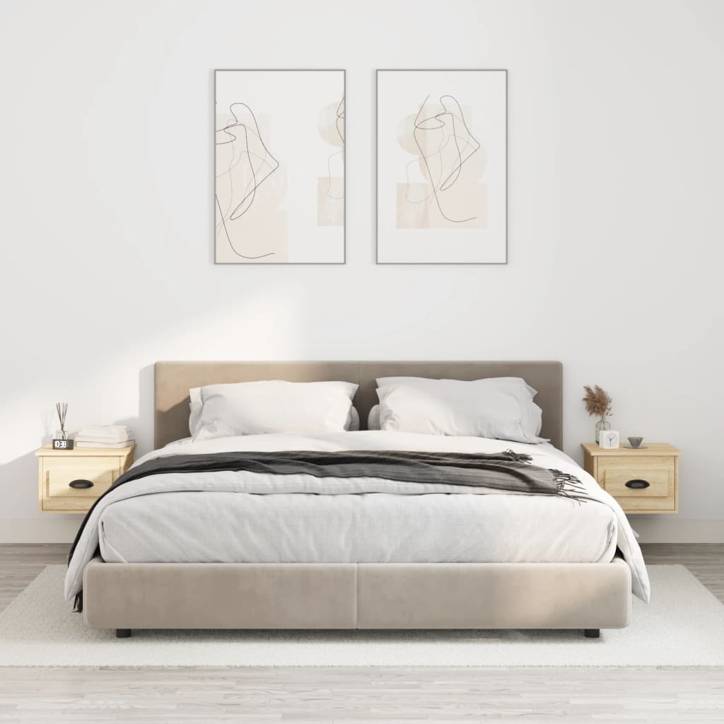 Tables de chevet murales 2 pcs chêne sonoma 41,5x36x28 cm - XIOS