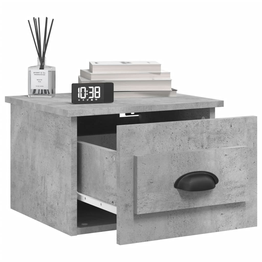 Tables de chevet murales 2 pcs gris béton 41,5x36x28 cm - XIOS