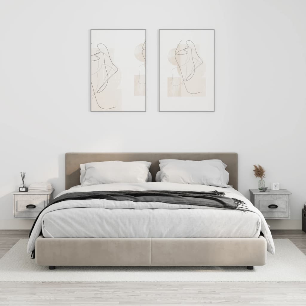 Tables de chevet murales 2 pcs gris béton 41,5x36x28 cm - XIOS