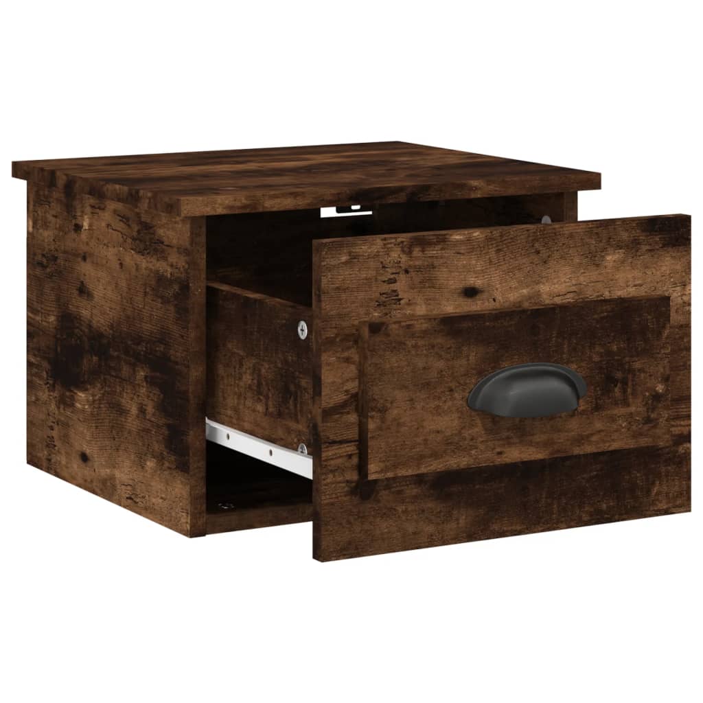 Table de chevet murale chêne fumé 41,5x36x28 cm - XIOS