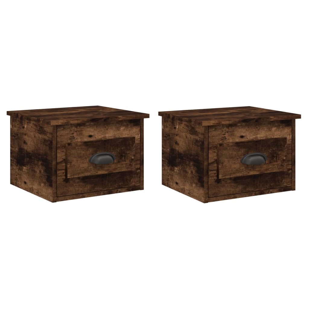 Tables de chevet murales 2 pcs chêne fumé 41,5x36x28 cm - XIOS