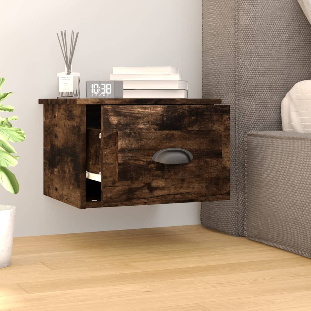 Tables de chevet murales 2 pcs chêne fumé 41,5x36x28 cm - XIOS