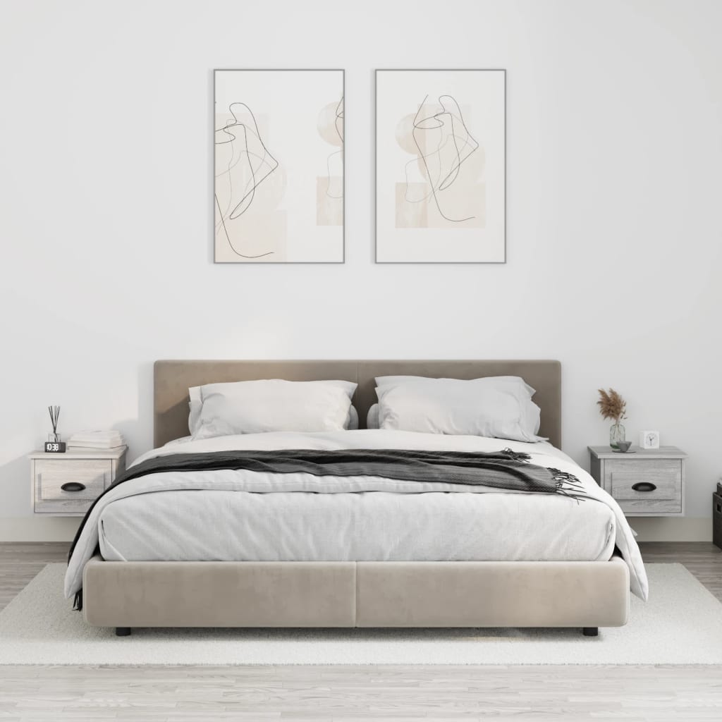 Tables de chevet murales 2 pcs sonoma gris 41,5x36x28 cm - XIOS