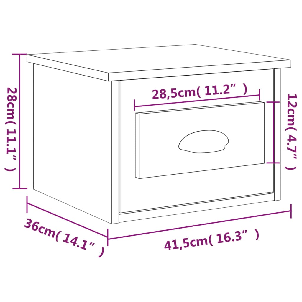 Tables de chevet murales 2 pcs Chêne marron 41,5x36x28 cm - XIOS