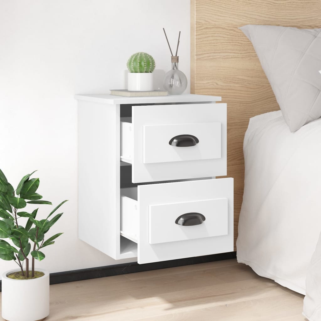 Table de chevet murale blanc 41,5x36x53 cm - XIOS