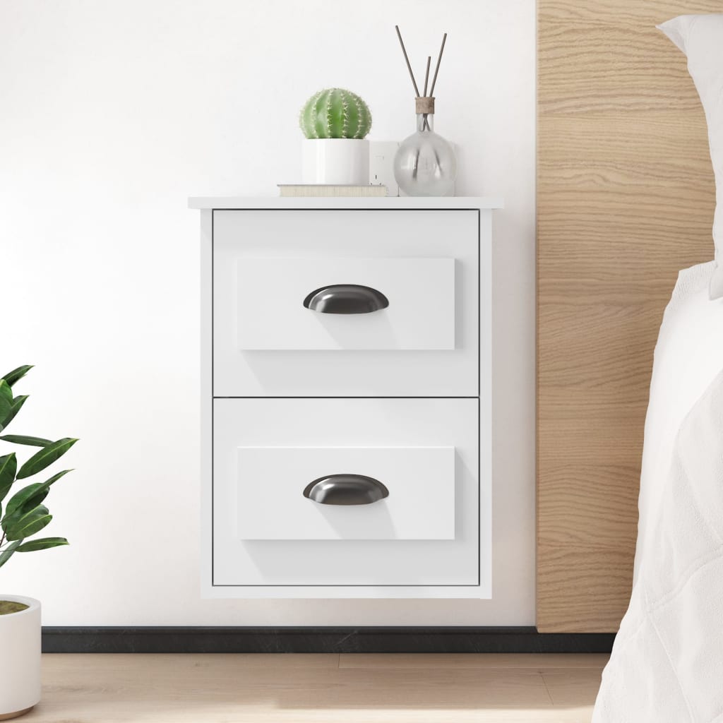 Table de chevet murale blanc 41,5x36x53 cm - XIOS
