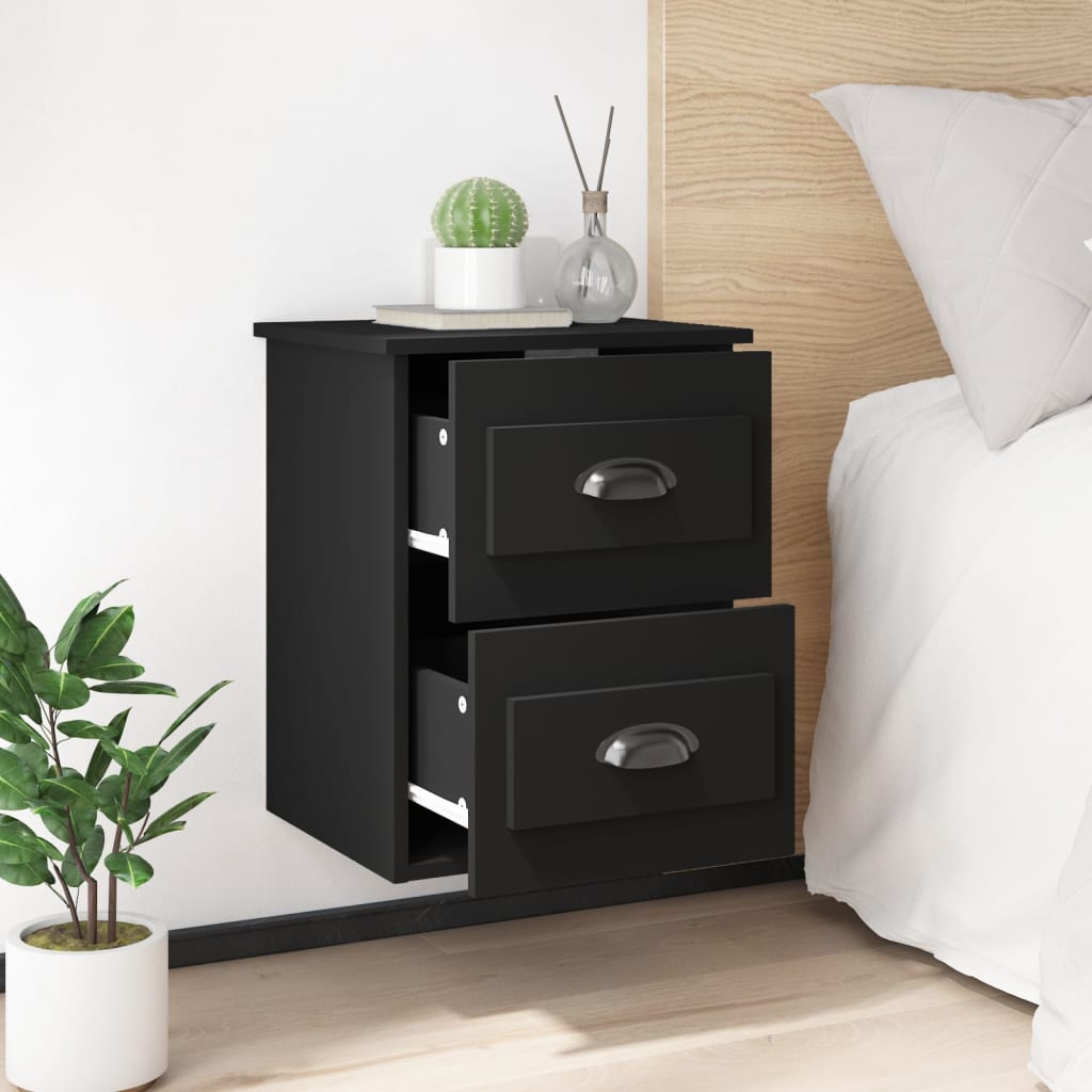 Table de chevet murale noir 41,5x36x53 cm - XIOS