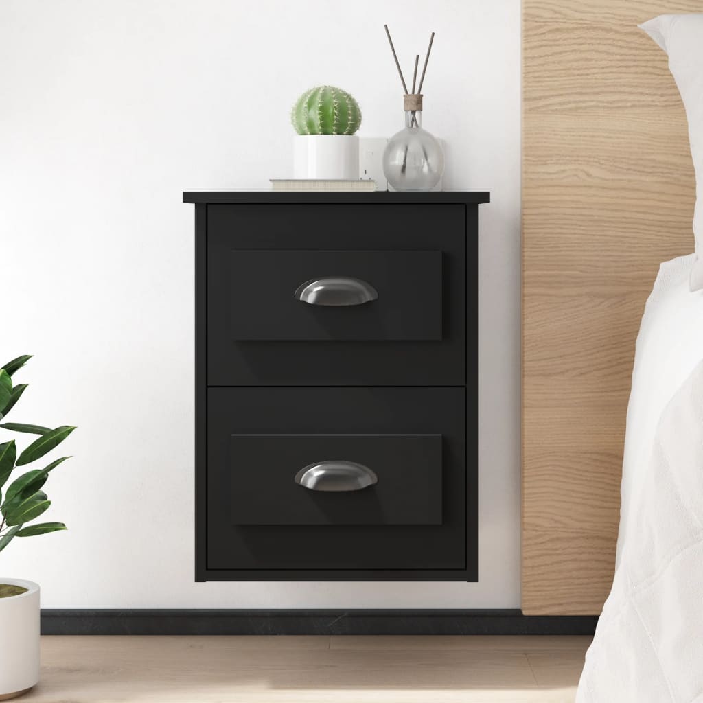 Table de chevet murale noir 41,5x36x53 cm - XIOS
