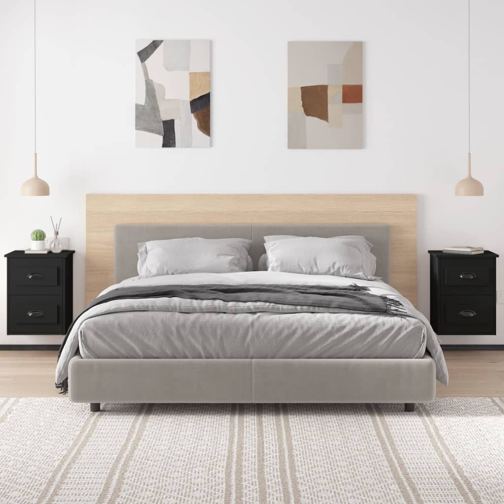Tables de chevet murales 2 pcs noir 41,5x36x53 cm - XIOS