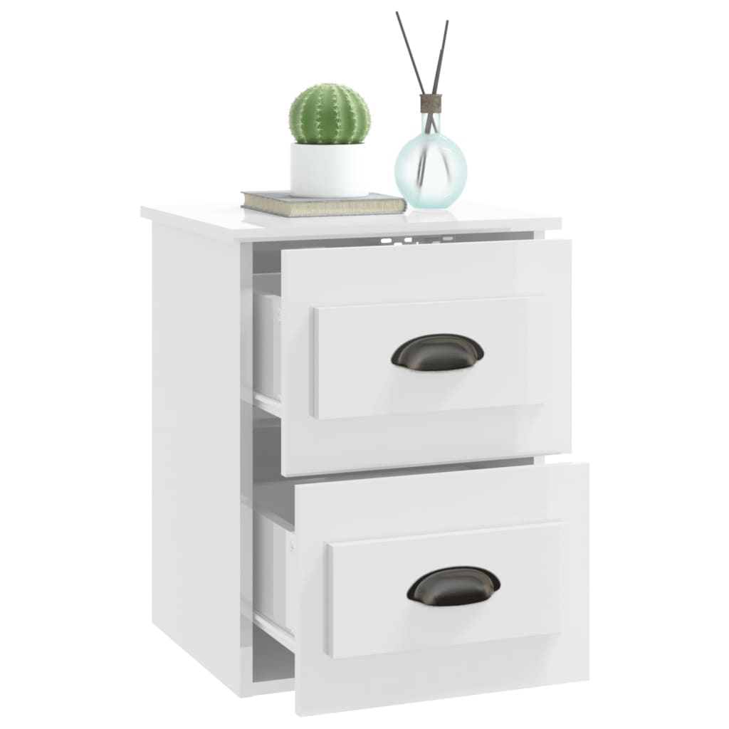Table de chevet murale blanc brillant 41,5x36x53 cm - XIOS