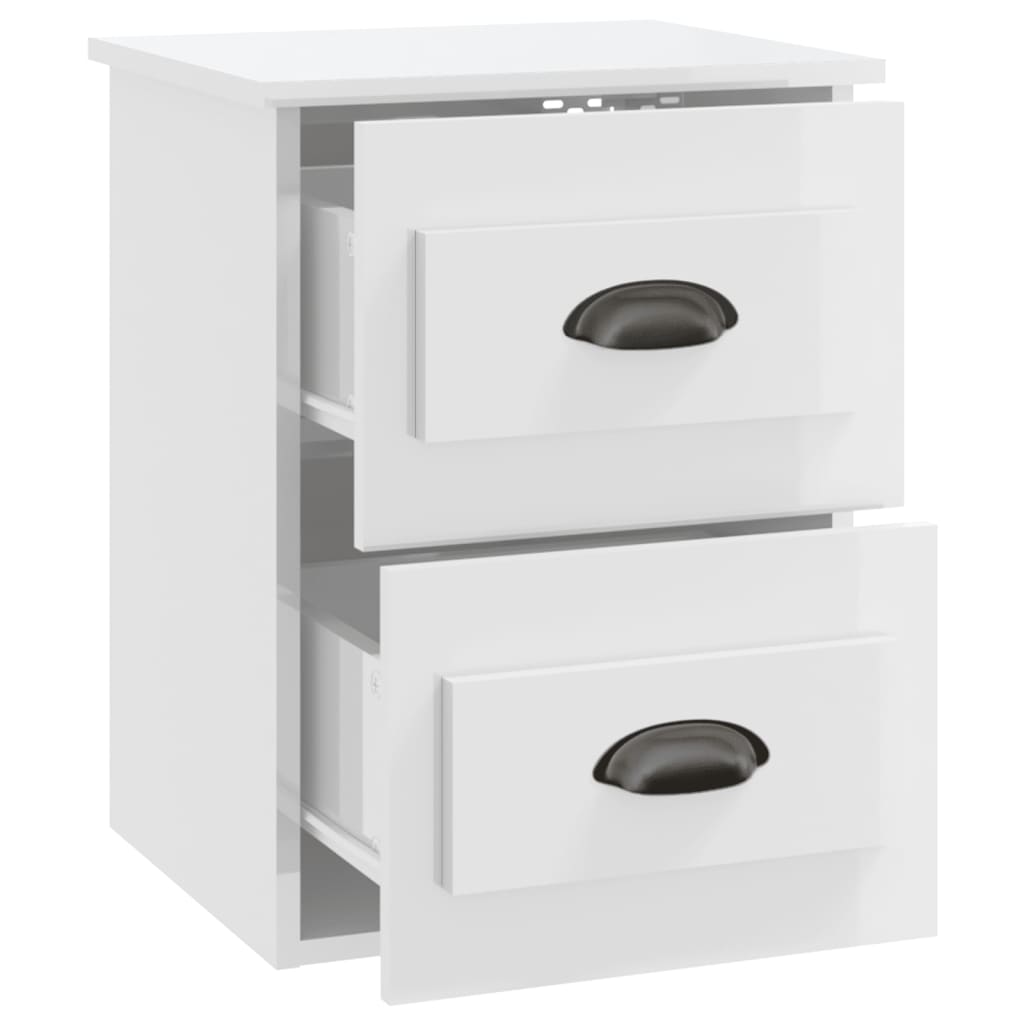 Table de chevet murale blanc brillant 41,5x36x53 cm - XIOS