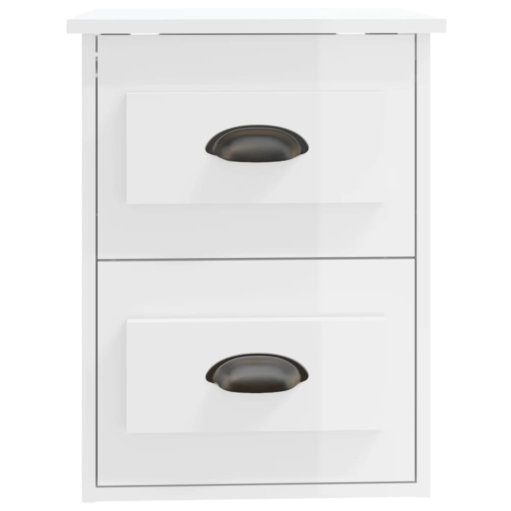 Table de chevet murale blanc brillant 41,5x36x53 cm - XIOS