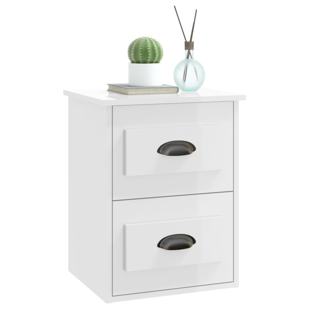 Tables de chevet murales 2 pcs blanc brillant 41,5x36x53 cm - XIOS