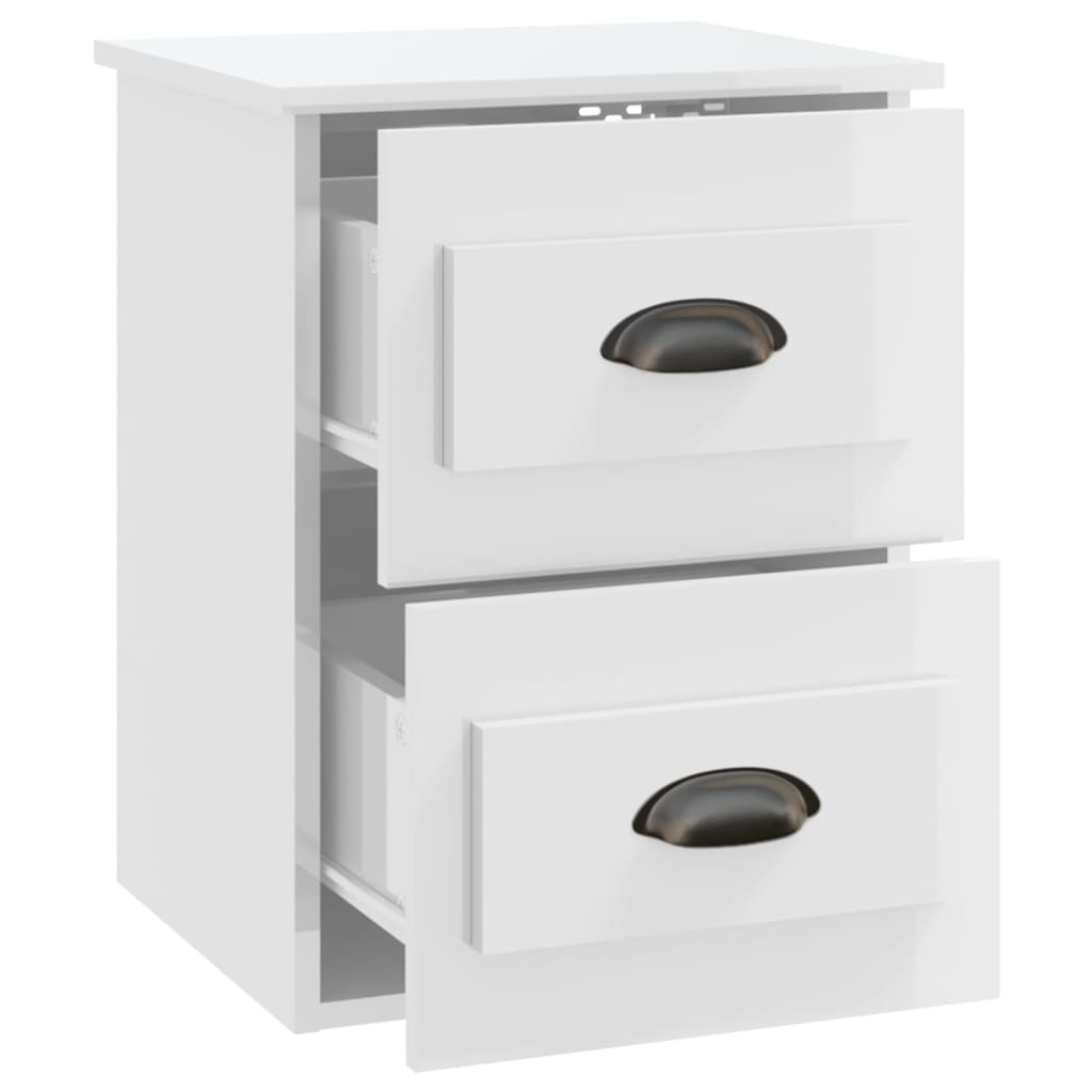 Tables de chevet murales 2 pcs blanc brillant 41,5x36x53 cm - XIOS
