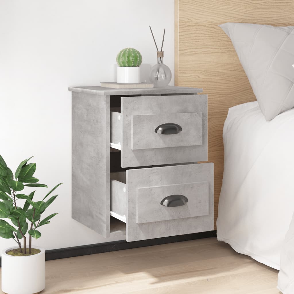Table de chevet murale gris béton 41,5x36x53 cm - XIOS