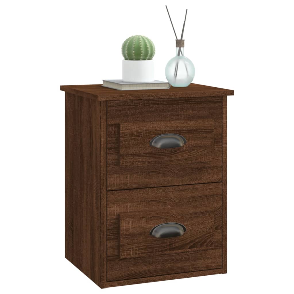 Table de chevet murale chêne marron 41,5x36x53 cm - XIOS