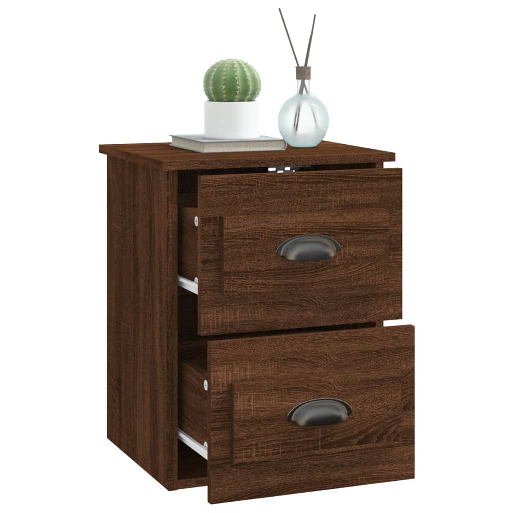 Table de chevet murale chêne marron 41,5x36x53 cm - XIOS
