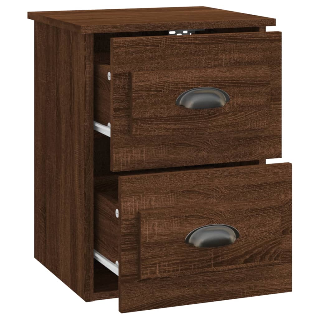 Table de chevet murale chêne marron 41,5x36x53 cm - XIOS