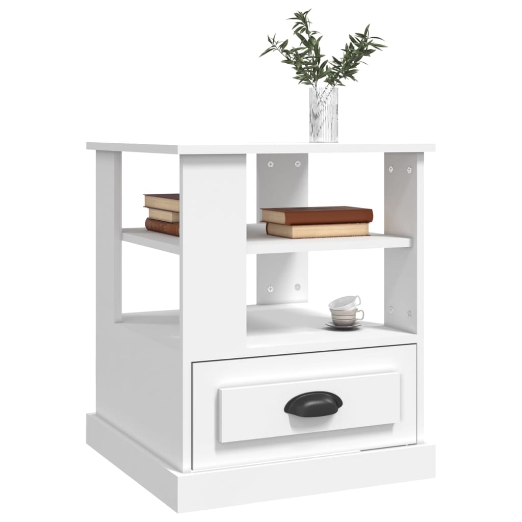 Table d'appoint blanc 50x50x60 cm bois d’ingénierie - XIOS