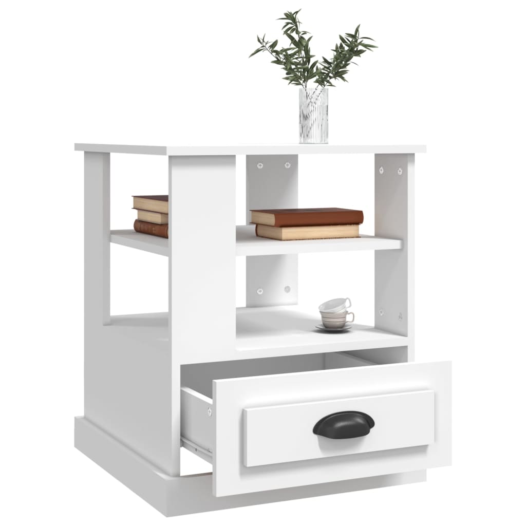 Table d'appoint blanc 50x50x60 cm bois d’ingénierie - XIOS