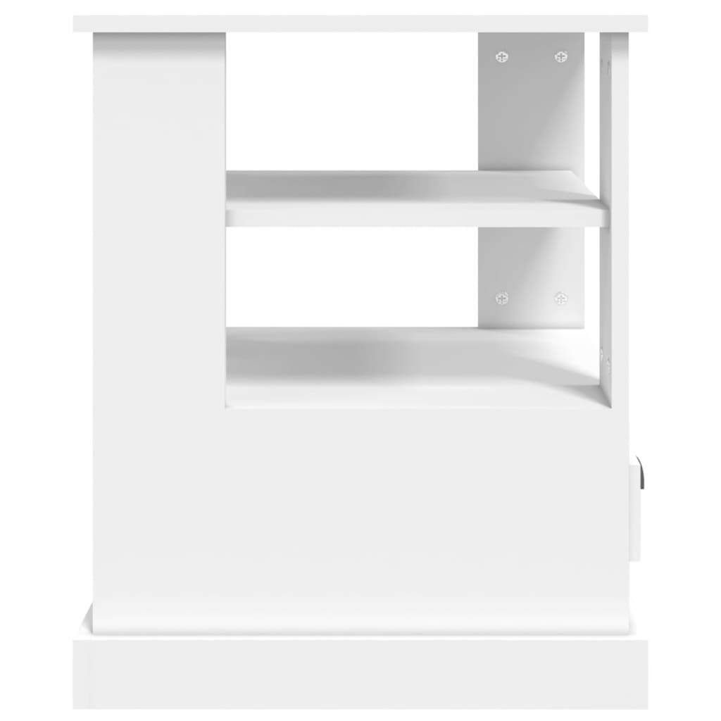 Table d'appoint blanc 50x50x60 cm bois d’ingénierie - XIOS