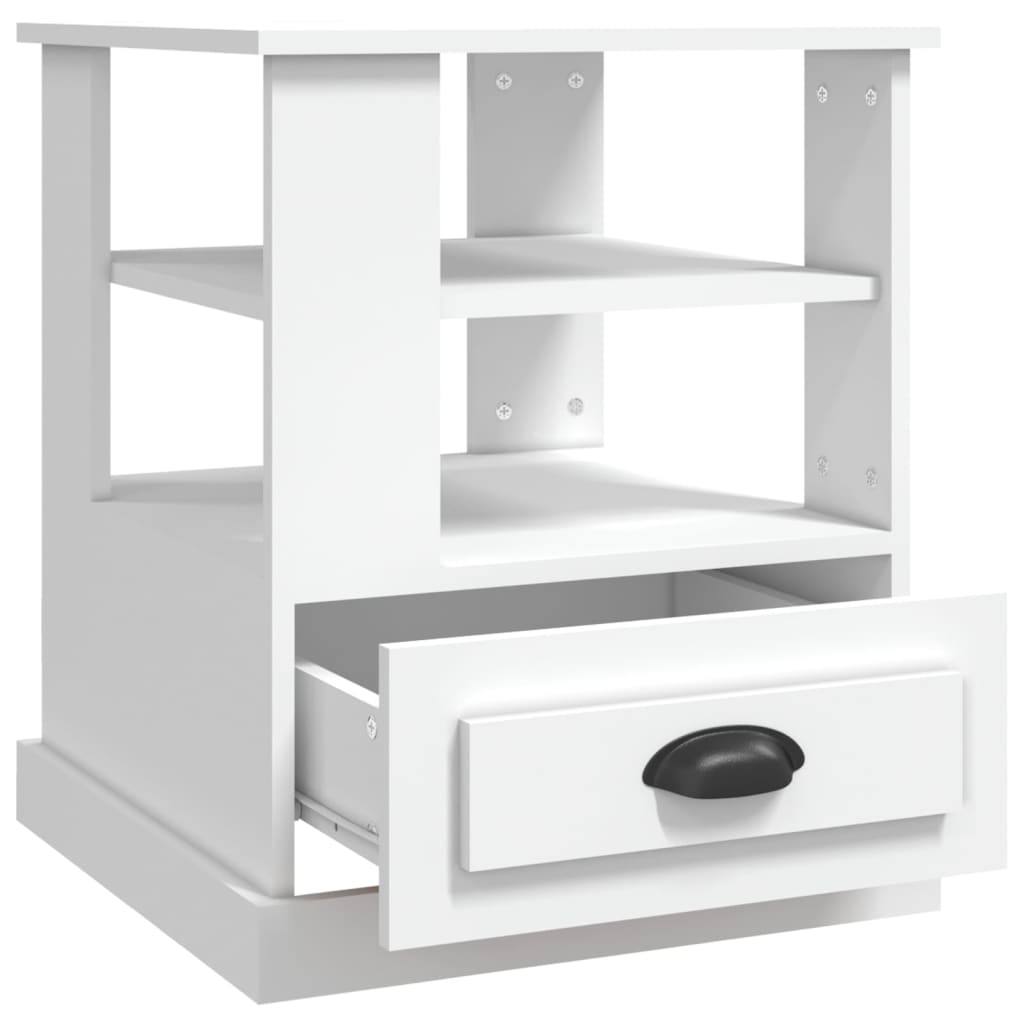 Table d'appoint blanc 50x50x60 cm bois d’ingénierie - XIOS