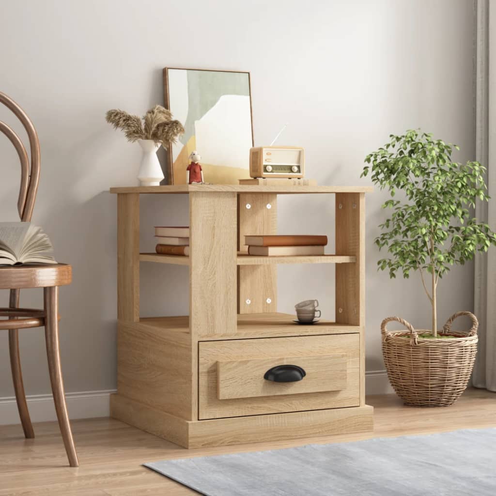 Table d'appoint chêne sonoma 50x50x60 cm bois d'ingénierie - XIOS