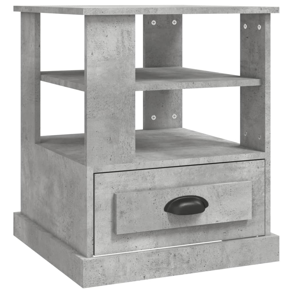 Table d'appoint gris béton 50x50x60 cm bois d'ingénierie - XIOS