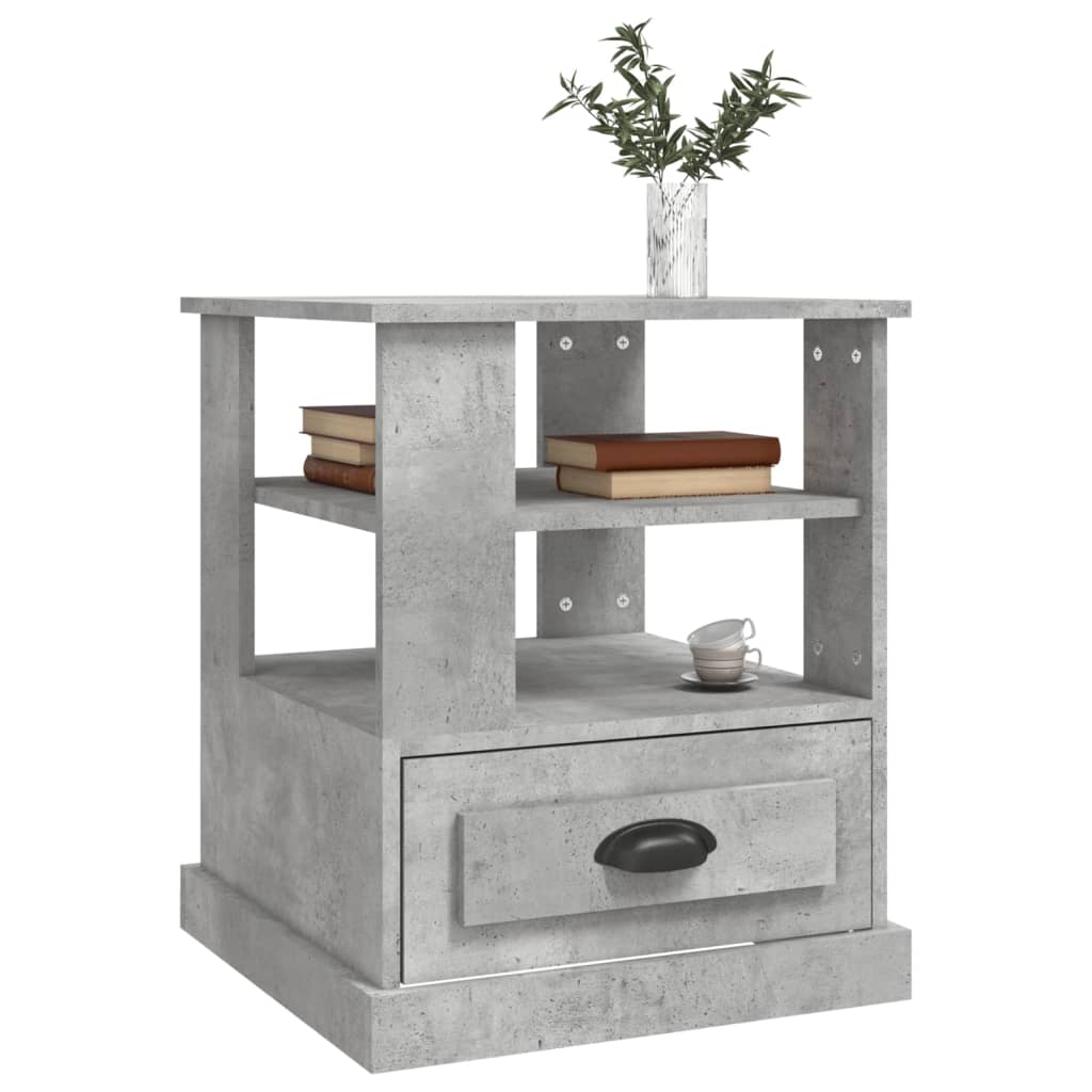 Table d'appoint gris béton 50x50x60 cm bois d'ingénierie - XIOS