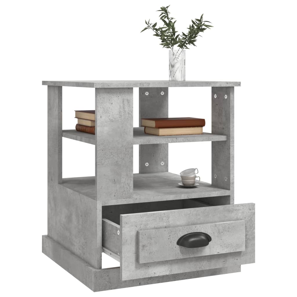 Table d'appoint gris béton 50x50x60 cm bois d'ingénierie - XIOS