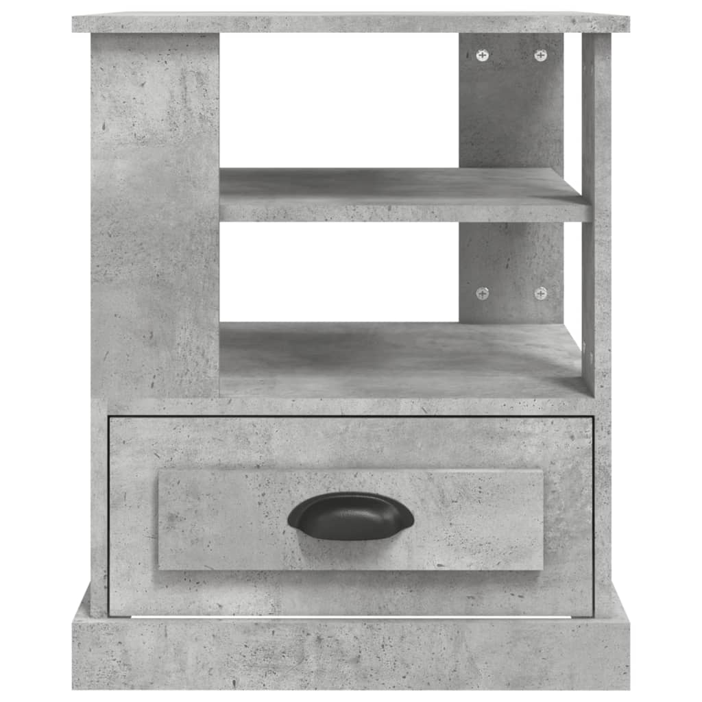 Table d'appoint gris béton 50x50x60 cm bois d'ingénierie - XIOS